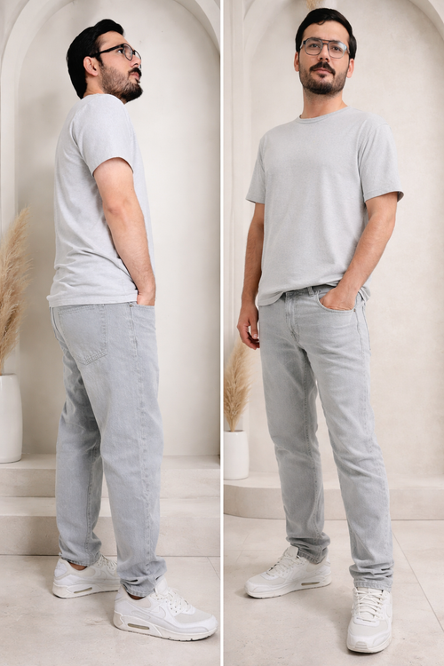Men's Light Grey standard  Fit Denim