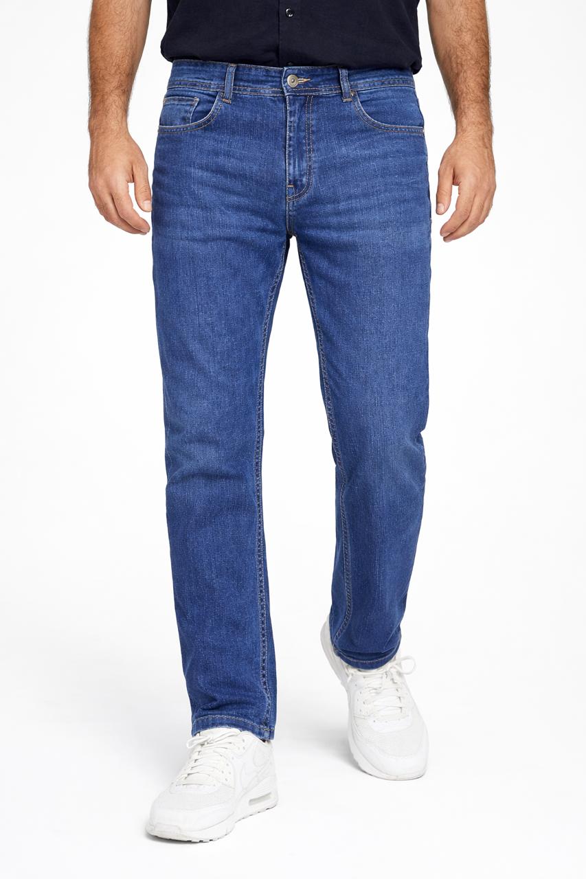 Men’s Mid Rise Relaxed Fit Blue Denim Jeans – Classic Comfort Stretch