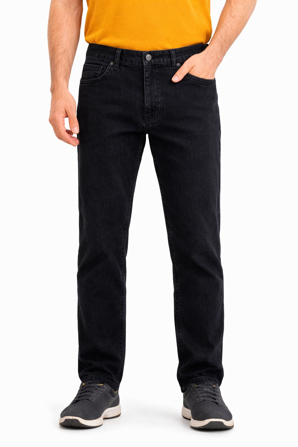 Men’s stretch Dark Black Narrow Fit Denim Jeans