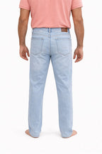 Men’s Regular Fit Bleach Wash Jeans – Classic Rigid Denim|Non Stretch