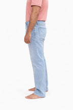 Men’s Regular Fit Bleach Wash Jeans – Classic Rigid Denim|Non Stretch